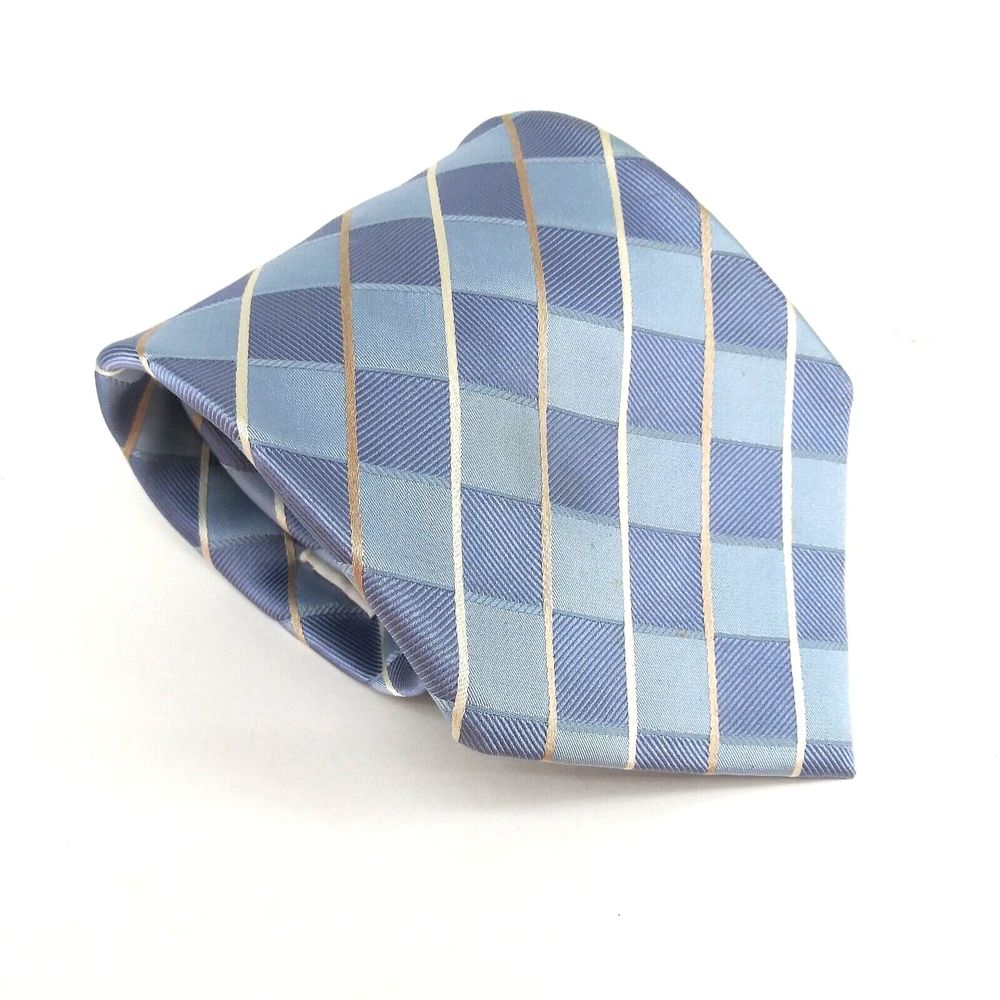 Bruno Rossi Mens Necktie 100% Silk Blue Tie - 58.50" x 4"